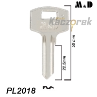 Mieszkaniowy 136 - klucz surowy mosiężny - M&D do wkładki 25/25 (4 zapadki)